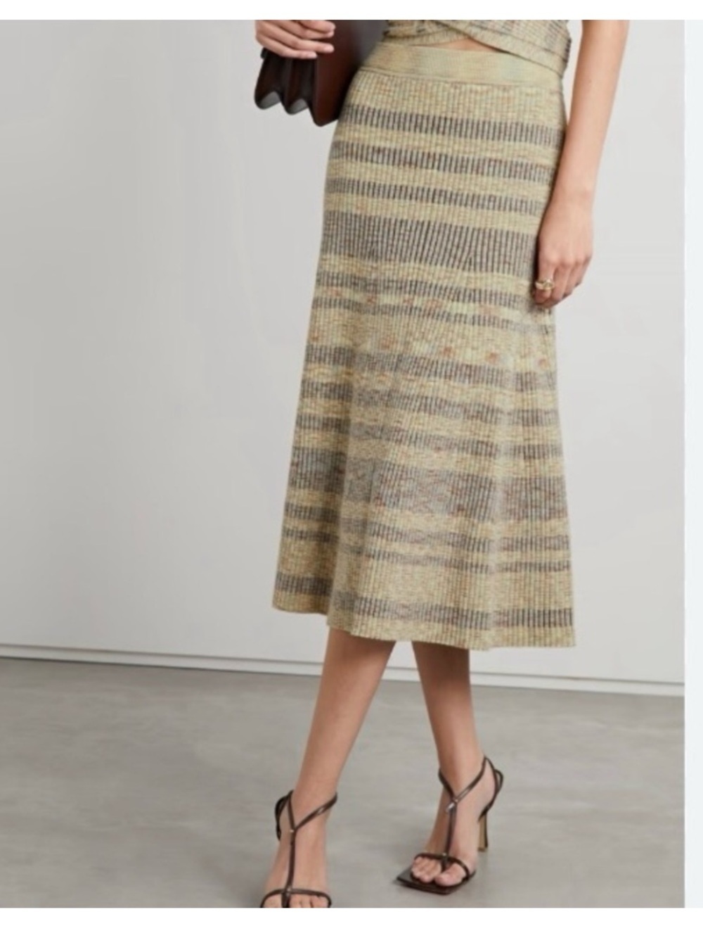 Jonathan Simkhai SIMONA SPACE DYE MIDI SKIRT Small